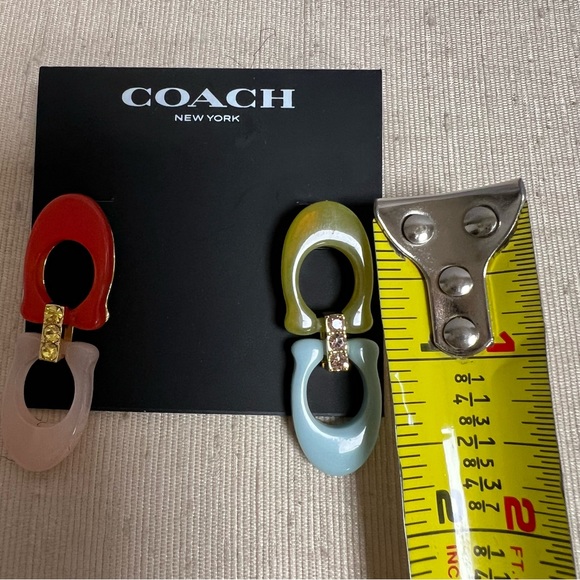 Coach Signature C Link Drop Earrings NWT - Picture 7 of 8